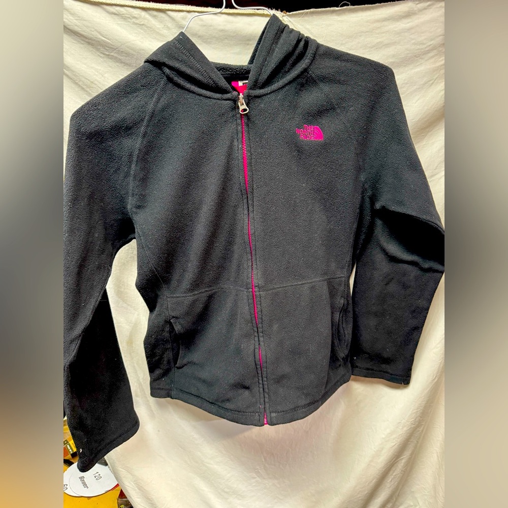North face polartec girls size LG 14/16 fleece zip up hoodie
